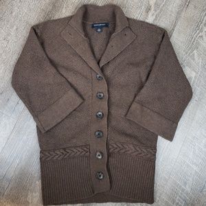 Banana Republic cardigan, 1/2 sleeve brown, sz XS